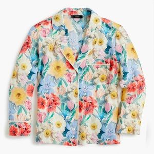 NWT J. Crew Collection Liberty Art Fabrics Silk Pajama Style Blouse Size 00